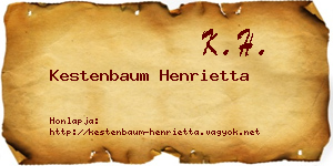 Kestenbaum Henrietta névjegykártya