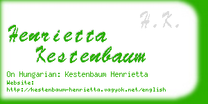 henrietta kestenbaum business card